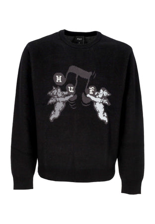 HUF Maglione Uomo Song Intarsia Sweater Black da uomo