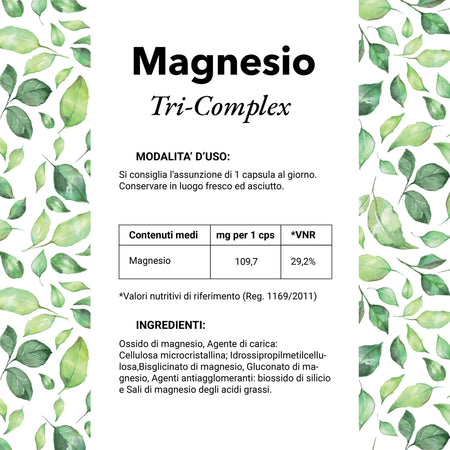 Magnesio Tri-Complex Integratore Con Magnesio Bisglicinato Gluconato E Ossido-Ad Alto Assorbimento Rigenerante Salute e cura della persona/Vitamine minerali e integratori/Singoli minerali/Magnesio The Light Nutrition - Milano, Commerciovirtuoso.it