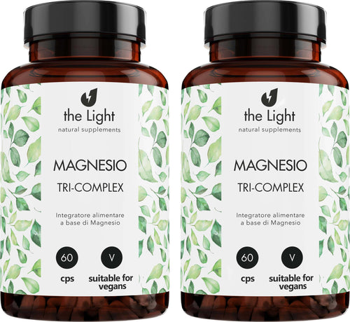 Magnesio Tri-Complex Integratore Con Magnesio Bisglicinato Gluconato E Ossido-Ad Alto Assorbimento Rigenerante Salute e cura della persona/Vitamine minerali e integratori/Singoli minerali/Magnesio The Light Nutrition - Milano, Commerciovirtuoso.it