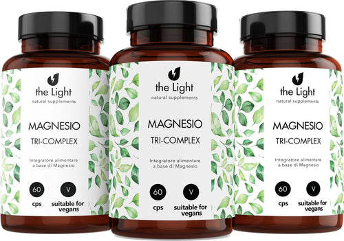 Magnesio Tri-Complex Integratore Con Magnesio Bisglicinato Gluconato E Ossido-Ad Alto Assorbimento Rigenerante Salute e cura della persona/Vitamine minerali e integratori/Singoli minerali/Magnesio The Light Nutrition - Milano, Commerciovirtuoso.it