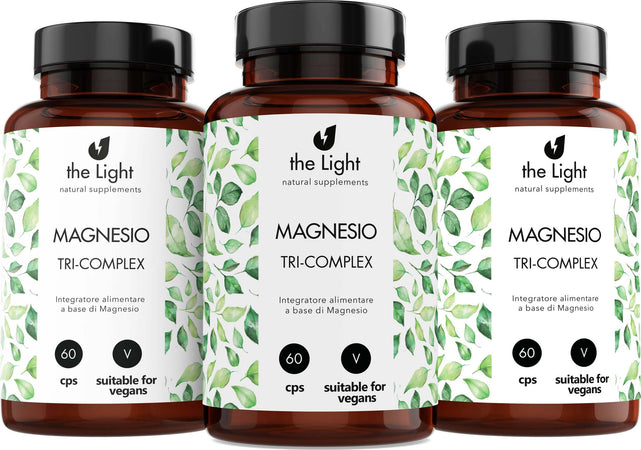 Magnesio Tri-Complex Integratore Con Magnesio Bisglicinato Gluconato E Ossido-Ad Alto Assorbimento Rigenerante Salute e cura della persona/Vitamine minerali e integratori/Singoli minerali/Magnesio The Light Nutrition - Milano, Commerciovirtuoso.it