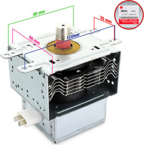 Magnetron 900 Watt 2m226 15tag Microonde Lg Moulinex Panasonic Delonghi Casa e cucina/Elettrodomestici per la cucina/Accessori e parti di ricambio/Accessori per forni a microonde/Kit di installazione Rossi Ricambi - Venetico Marina, Commerciovirtuoso.it