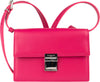 MAISON-KITSUNE-Mini-Preppy-Baguette-borsa-in-pelle-in-magenta-da-donna