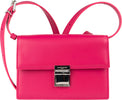 MAISON-KITSUNE-Mini-Preppy-Baguette-borsa-in-pelle-in-magenta-da-donna