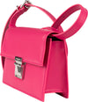 MAISON-KITSUNE-Mini-Preppy-Baguette-borsa-in-pelle-in-magenta-da-donna