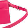 MAISON-KITSUNE-Mini-Preppy-Baguette-borsa-in-pelle-in-magenta-da-donna