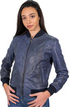 Malesia---Bomber-Donna-Blu-in-vera-pelle