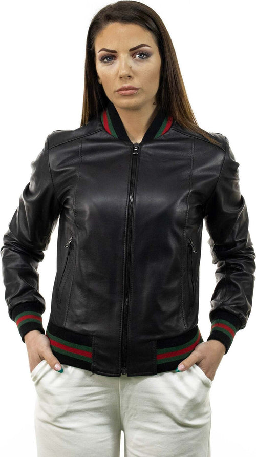 Malesia---Bomber-Donna-Nero-Special-Edition-in-vera-pelle