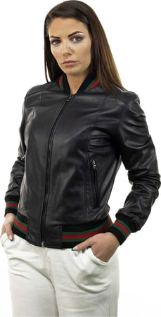 Malesia---Bomber-Donna-Nero-Special-Edition-in-vera-pelle