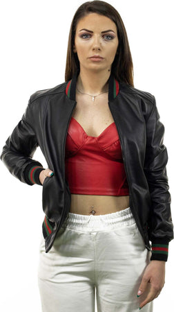 Malesia---Bomber-Donna-Nero-Special-Edition-in-vera-pelle