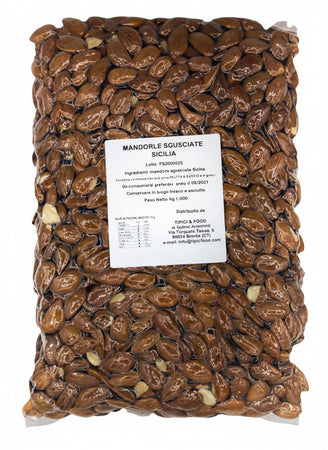 Mandorle di Sicilia Sgusciate Mandorle Italiane al Naturale Sotto Vuoto Mandorla Siciliana Senza Guscio Mandorle sgusciate Tipici & Food - Bronte, Commerciovirtuoso.it