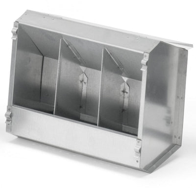 Mangiatoia zincata a tramoggia per gabbia da ingrasso conigli