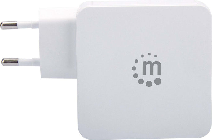 MANHATTAN-Alimentatore-60W-con-porte-USB-C-e-USB-A-Bianco