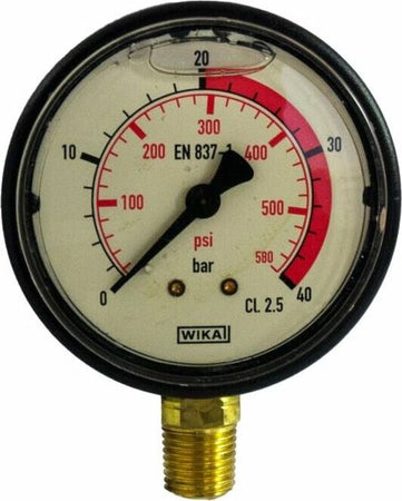 Manometro in abs ø 63mm con scala 0/40 bar e attacco radiale R 1/4"