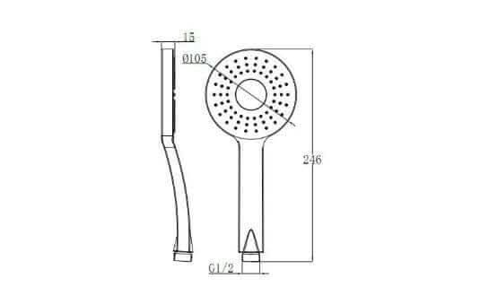 Manopola Doccia In ABS Cromato Design Moderno - 1026