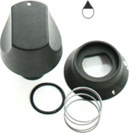 Manopola piano cottura franke con ghiera e molla monta su modelli in descrizione Casa e cucina/Elettrodomestici per la cucina/Accessori e parti di ricambio/Parti di ricambio per fornelli Rossi Ricambi - Venetico Marina, Commerciovirtuoso.it