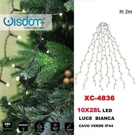 Mantello Catena Luminosa 280 Led 10x28 Luci Ip44 Luce Bianca Cavo Verde Xc-4836 Illuminazione/Illuminazione per esterni/Catene luminose Trade Shop italia - Napoli, Commerciovirtuoso.it