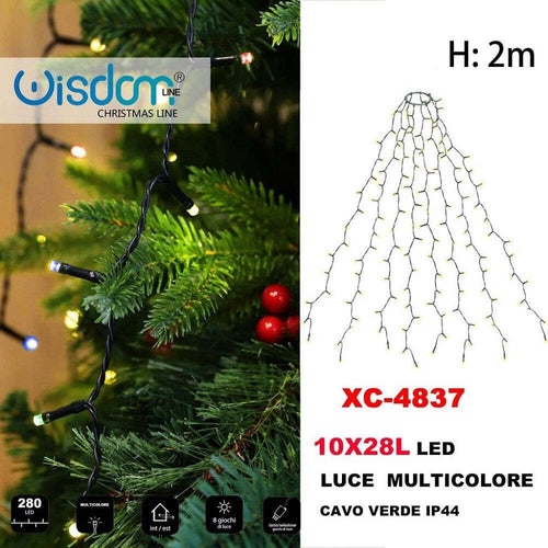 Mantello Catena Luminosa 280 Led 10x28 Luci Luce Multicolore Cavo Verde Xc-4837 Illuminazione/Illuminazione per esterni/Catene luminose Trade Shop italia - Napoli, Commerciovirtuoso.it