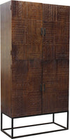 MANTRA - credenza con decoro 4 ante legno e ferro Marrone