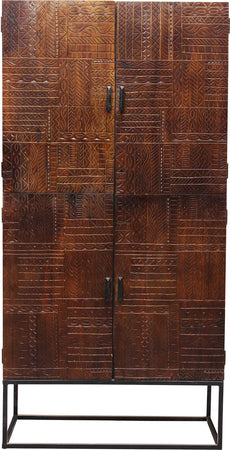 MANTRA - credenza con decoro 4 ante legno e ferro Marrone