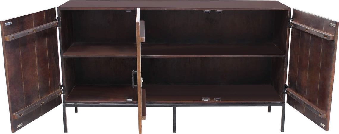 MANTRA - madia con decoro 3 ante legno e ferro Marrone