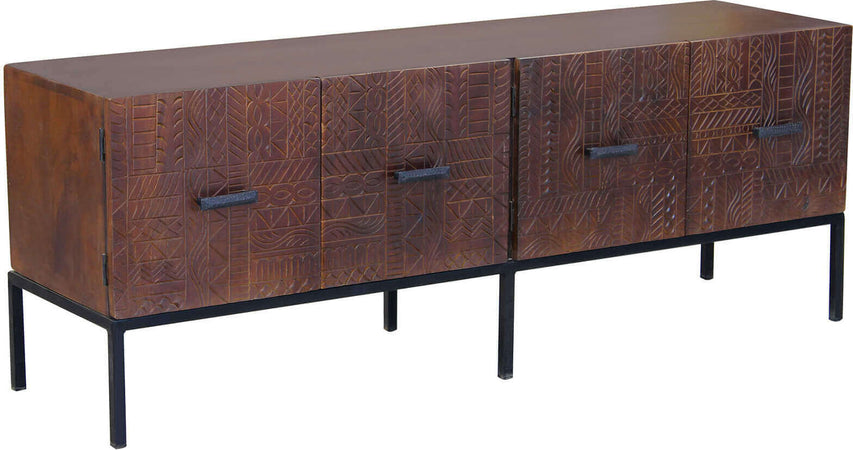 MANTRA---porta-tv-con-decoro-4-ante-legno-e-ferro-Marrone-Milani-Home