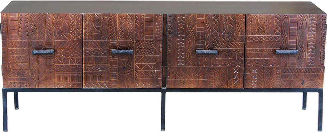 MANTRA---porta-tv-con-decoro-4-ante-legno-e-ferro-Marrone-Milani-Home