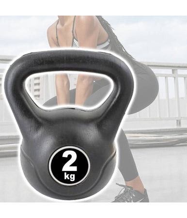 Manubrio Kettlebell Da 2 Kg Peso Con Maniglia Ginnastica Fitness Ergonomico