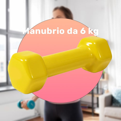 Manubrio Singolo 6 Kg In Vinile Allenamento Esercizi Casa Palestra Workout Fit Sport e tempo libero/Fitness e palestra/Potenziamento muscolare/Pesi e accessori/Manubri Trade Shop italia - Napoli, Commerciovirtuoso.it