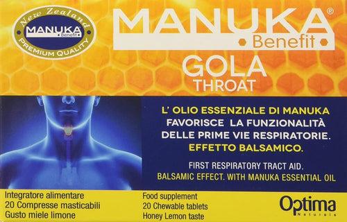 Manuka-Benefit-Gola-Voce-20-compresse-masticabili-Optima-Naturals