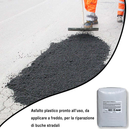 Mapei-Asphalt-Repair-2,0-Asfalto-Plastico-Pronto-All’Uso-sacchi-da-25-kg-colore-nero