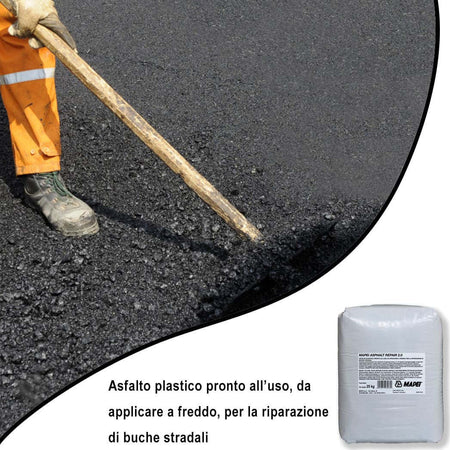 Mapei-Asphalt-Repair-2,0-Asfalto-Plastico-Pronto-All’Uso-sacchi-da-25-kg-colore-nero