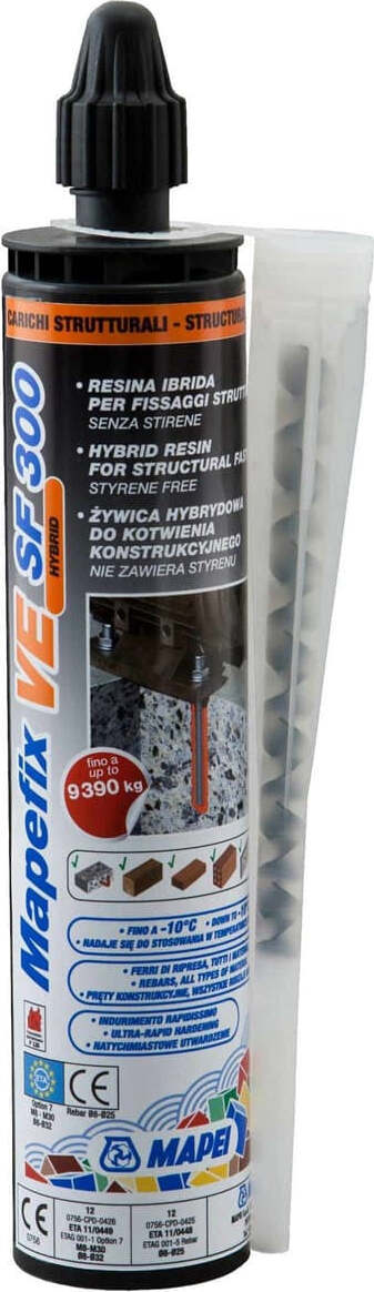 MAPEI-MAPEFIX-VE-SF-ML.300-Fissaggio-chimico-per-barre-filettate-ferri-di-ripresa-carichi-sismici-C1