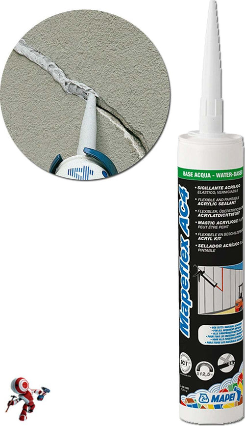 Mapei-MAPEFLEX-AC4-310-ml-Sigillante-acrilico-effetto-liscio-verniciabile-per-movimenti-fino-al-12,5%