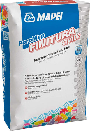 MAPEI-POROMAP-FINITURA-CIVILE-KG.25-Rasatura-traspirante-fine-basa-calce-per-intonaci-deumidificanti