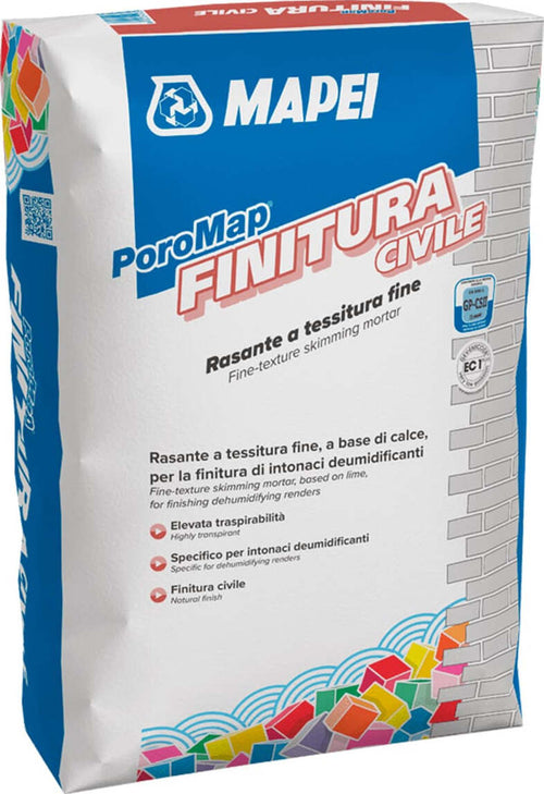 MAPEI-POROMAP-FINITURA-CIVILE-KG.25-Rasatura-traspirante-fine-basa-calce-per-intonaci-deumidificanti