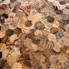 TOP! Piastrella autoadesiva in vero alluminio serigrafato esagoni OLD MAP 30x30cm (sp. 3mm) color RAME - Eternal Parquet