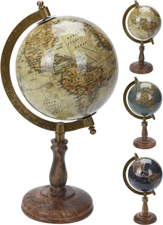 Mappamondo con base in legno per decorazione interno