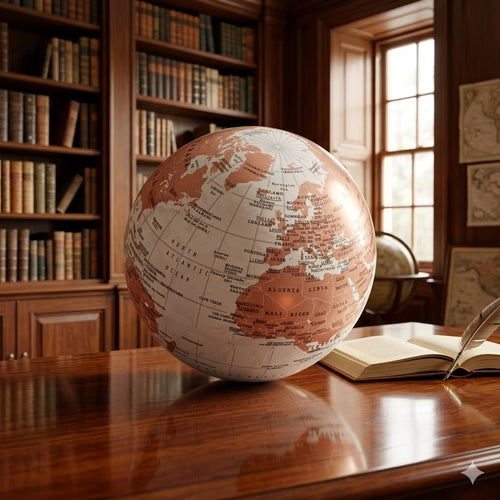 Mappamondo Miniatura Bianco Evviva 6120/B Decorativo da Scrivania