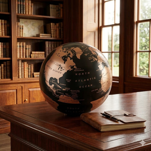 Mappamondo Miniatura Nero Evviva 6120/N Decorativo da Scrivania