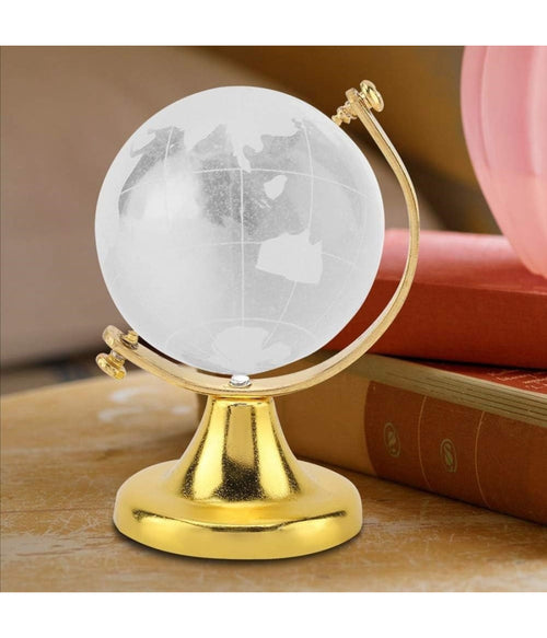 Mappamondo Sfera Di Cristallo Terra Rotonda Globo Decorativa Ornamenti Vetro 5cm