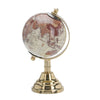 Mappamondo con base in metallo lucido per decorazione interno h 15 cm