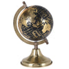 Mappamondo decorativo Nero e Oro girevole con base in metallo h 36 cm