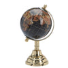 Mappamondo con base in metallo lucido per decorazione interno h 15 cm
