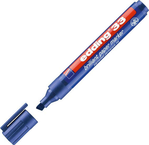 Marcatore 33 a base d'acqua - punta scalpello - 1 - 5 mm - blu - Edding Cancelleria e prodotti per ufficio/Penne matite scrittura e correzione/Marcatori ed evidenziatori/Pennarelli indelebili e marcatori Eurocartuccia - Pavullo, Commerciovirtuoso.it