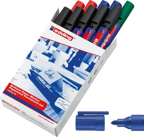 Marcatore a base d'acqua 30 - punta tonda 1 5 -3 0 mm - colori assortiti - Edding - scatola 10 pezzi Cancelleria e prodotti per ufficio/Penne matite scrittura e correzione/Marcatori ed evidenziatori/Pennarelli indelebili e marcatori Eurocartuccia - Pavullo, Commerciovirtuoso.it