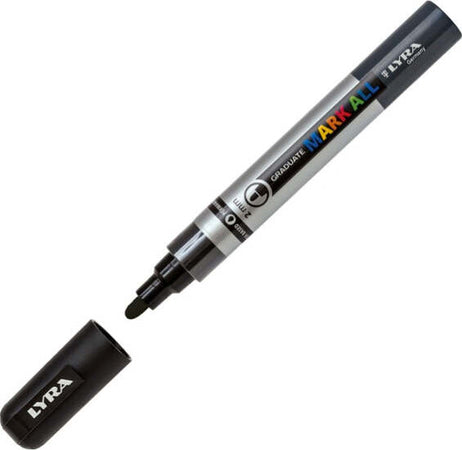Marcatore a base d'acqua Graduate Mark All - punta tonda 2mm - nero - Lyra Cancelleria e prodotti per ufficio/Penne matite scrittura e correzione/Marcatori ed evidenziatori/Pennarelli indelebili e marcatori Eurocartuccia - Pavullo, Commerciovirtuoso.it