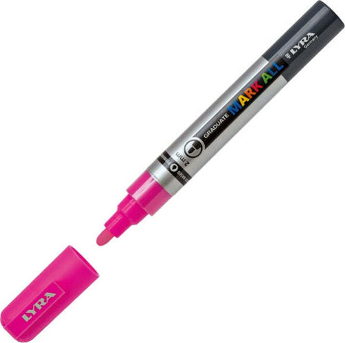 Marcatore a base d'acqua Graduate Mark All - punta tonda 2mm - rosa fluo - Lyra Cancelleria e prodotti per ufficio/Penne matite scrittura e correzione/Marcatori ed evidenziatori/Pennarelli indelebili e marcatori Eurocartuccia - Pavullo, Commerciovirtuoso.it