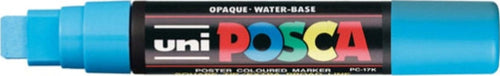 Marcatore a base d'acqua Uni Posca PC17K - punta extra large a scalpello 15 0mm - azzurro - Uni Mitsubishi Cancelleria e prodotti per ufficio/Penne matite scrittura e correzione/Marcatori ed evidenziatori/Pennarelli indelebili e marcatori Eurocartuccia - Pavullo, Commerciovirtuoso.it