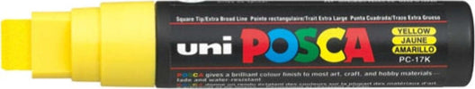 Marcatore a base d'acqua Uni Posca PC17K - punta extra large a scalpello 15 0mm - giallo - Uni Mitsubishi Cancelleria e prodotti per ufficio/Penne matite scrittura e correzione/Marcatori ed evidenziatori/Pennarelli indelebili e marcatori Eurocartuccia - Pavullo, Commerciovirtuoso.it